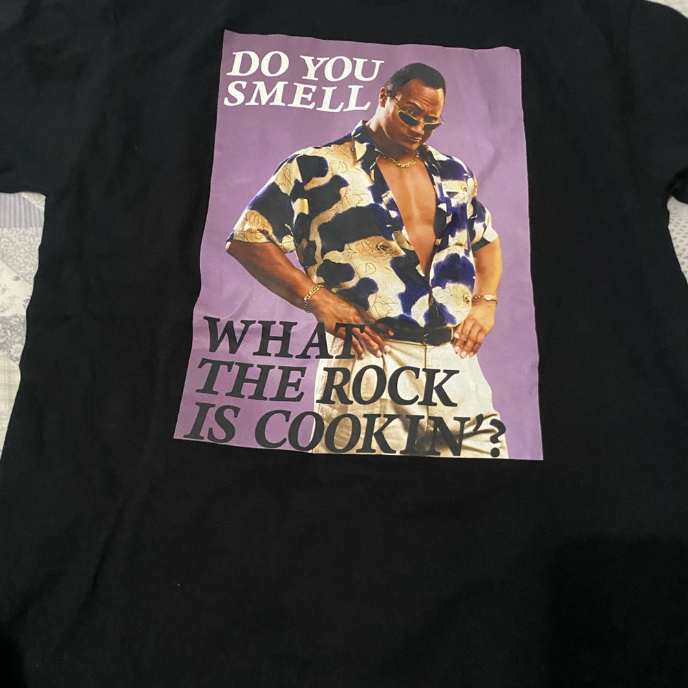 WWE Black Tee with Purple Graphic